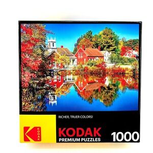 Kodak Puzzles Red Barn Autumn in Harrisville New Hampshire 1000Pce Jigsaw Puzzle